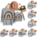 HIUARA Crewneck Sweatshirts Mommy and Me Matching Outfits Xmas Print Long Sleeve Shirts Family Matching Pullover